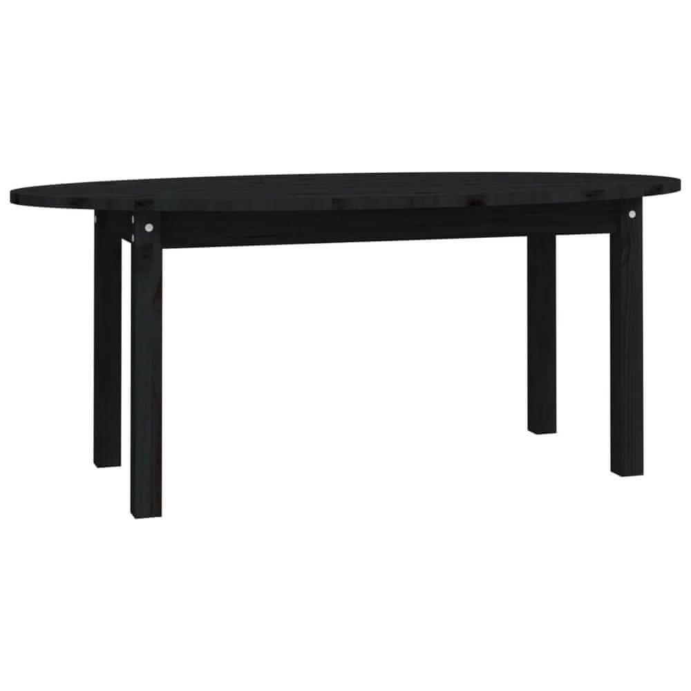 Vidaxl Konferenčný stolík čierny 110x55x45 cm borovicový masív